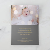 金ゴールドは灰色の折り畳み写真クリスマスに喜ぶ カード (内部)