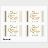 金ゴールドは祝我々に感謝結婚 長方形シール (シート)