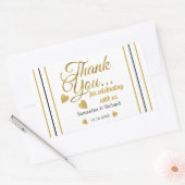 金ゴールドは祝我々に感謝結婚 長方形シール (封筒)