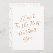 金ゴールドは私あなたなしで上がりました"結び目を"結ぶことができません 招待状 (正面/裏面)