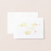 金ゴールドは私たちのMCの結婚要求カード 箔カード (封筒付き正面)