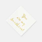 金ゴールドは私のサンシャイン引用文ホイルフェイクメタル スタンダードカクテルナプキン (角)