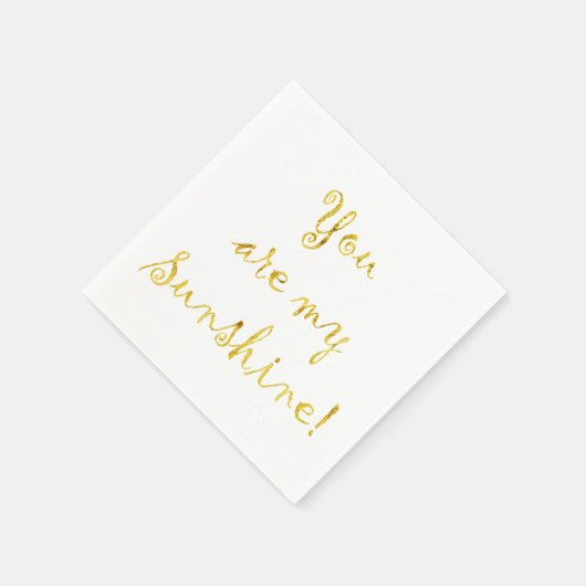 金ゴールドは私のサンシャイン引用文ホイルフェイクメタル スタンダードカクテルナプキン (角)