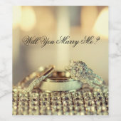 金ゴールドは私のプロポーザルのスクリプトと結婚する ワインラベル (シングルラベル)