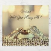 金ゴールドは私の提案名スクリプトワインL スパークリングワインラベル (シングルラベル)