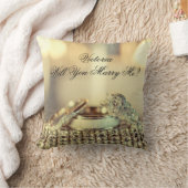 金ゴールドは私の提案書名スクリプトと結婚する クッション (ブランケット)