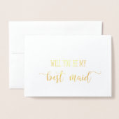 金ゴールドは私の最高のメイドの要結婚求カードか 箔カード (封筒付き正面)