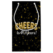 金ゴールドは第40誕生日40年のに応援を風船のようにふくらませます スモールペーパーバッグ (裏面)