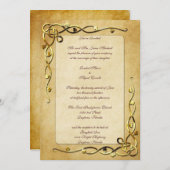 金ゴールドは結婚式招待状葉が出ました 招待状 (正面/裏面)