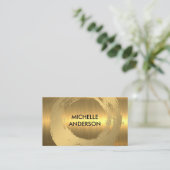 金ゴールドは金ゴールドメタルにブラシ 名刺 (スタンド正面)