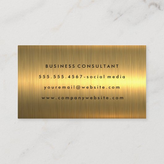 金ゴールドは金ゴールドメタルにブラシ 名刺 (裏面)