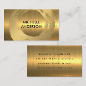 金ゴールドは金ゴールドメタルにブラシ 名刺 (正面/裏面)