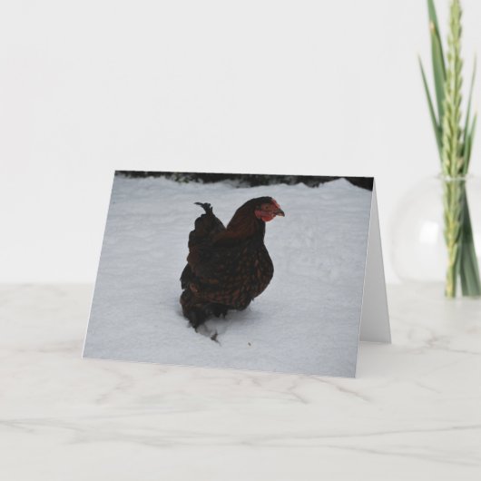 金ゴールドは雪を通って移住するWyandotteをひもで締めました! シーズンカード (正面)