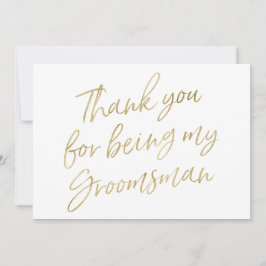金ゴールドは"であることのために感謝していしています私の花婿の付添人" サンキューカード