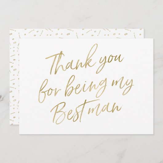 金ゴールドは"であることのために感謝していしています私の花婿介添人" サンキューカード (正面/裏面)