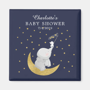 金ゴールドは、星のバニー象の赤ちゃんシャワーをキャッチ マグネット