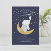 金ゴールドは、星のバニー象の赤ちゃんシャワーをキャッチ 招待状 (スタンド正面)