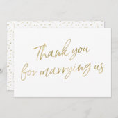 金ゴールドは"結婚するために感謝していしています私達と" サンキューカード (正面/裏面)