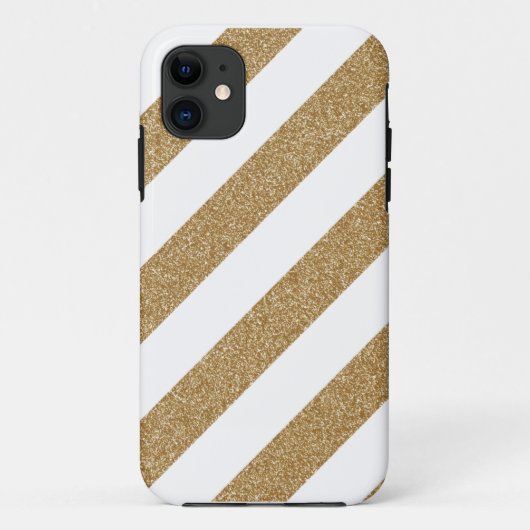 金ゴールドはIphone 5の箱を縞で飾ります Case-Mate iPhoneケース (裏面)