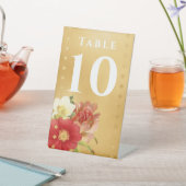 金ゴールドひし形ヴィンテージバラ表番号 台座サイン (インサイチュ)