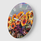 金ゴールドひまわりコレクシエレガントョン ラージ壁時計 (傾斜)
