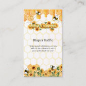 金ゴールドひまわりハニカムミツバチ赤ちゃんシャワー エンクロージャーカード (正面)