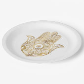 金ゴールドひまわりハンザハンド ペーパープレート (アングル)