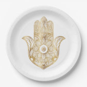 金ゴールドひまわりハンザハンド ペーパープレート (正面)