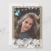 金ゴールドひまわりバーラップレースPHOTO卒業パーティー 招待状 (裏面)