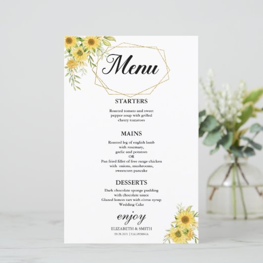 金ゴールドひまわり幾何素朴エレガントな結婚式 (スタンド正面)