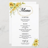 金ゴールドひまわり幾何素朴エレガントな結婚式 (正面/裏面)