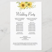金ゴールドひまわり幾何素朴エレガントな結婚式 (裏面)