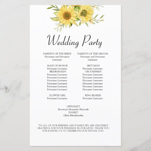 金ゴールドひまわり幾何素朴エレガントな結婚式 (裏面)