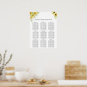 金ゴールドひまわり幾何素朴エレガントな結婚式 ポスター (キッチン)