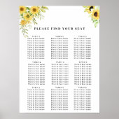 金ゴールドひまわり幾何素朴エレガントな結婚式 ポスター (正面)