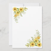 金ゴールドひまわり幾何素朴エレガントな結婚式 招待状 (裏面)