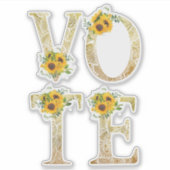 金ゴールドひまわり投票 シール (正面)