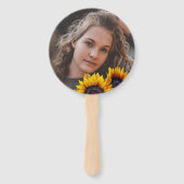 金ゴールドひまわり納屋の木材PHOTO卒業パーティー ハンドファン (裏面)