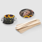 金ゴールドひまわり納屋の木材PHOTO卒業パーティー ハンドファン (組立なし)