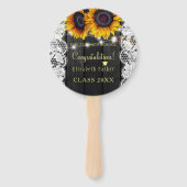 金ゴールドひまわり納屋の木材PHOTO卒業パーティー ハンドファン (正面)