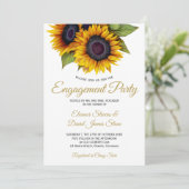 金ゴールドひまわり素朴な上品なエレガント婚約 招待状 (スタンド正面)