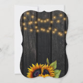 金ゴールドひまわり素朴な田舎結婚の納屋 招待状 (裏面)