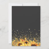 金ゴールドひまわり誕生日パーティー 招待状 (裏面)