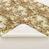 金ゴールドぶどう葉 シェルパブランケット (3/4)