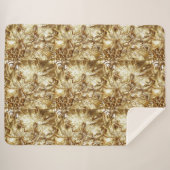 金ゴールドぶどう葉 シェルパブランケット (正面(横))