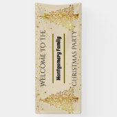 金ゴールドぶら下がったツリーパーティー 横断幕 (縦)