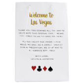 金ゴールドへようこそラスベガス結婚の歓迎 ミディアムペーパーバッグ (正面)