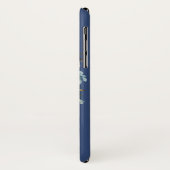 金ゴールドほこりっぽいブルーミスティバラ花モノグラム Case-Mate iPhoneケース (裏面/左)