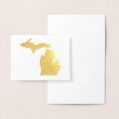 金ゴールドまたはシルバーミシガン州の地図とシーガル 箔カード (ディスプレー)