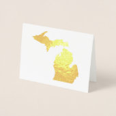 金ゴールドまたはシルバーミシガン州マップいかりの背面 箔カード (正面)